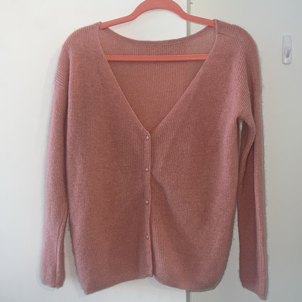 Pink button cardigan Sezane XS